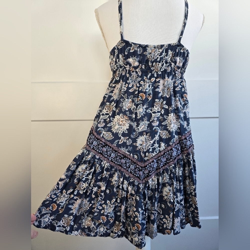American Eagle Boho Floral Dress with Pink and Blue Accents - Picture 7 of 9